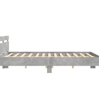 Bettgestell mit Kopfteil und LED-Beleuchtung Betongrau