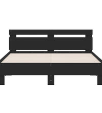 Bettgestell mit LED ohne Matratze Schwarz 150x200 cm