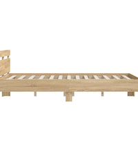 Bettgestell mit Kopfteil LED-Beleuchtung Sonoma-Eiche 150x200cm