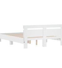 Bettgestell mit Kopfteil LED-Beleuchtung Weiß 140x200 cm