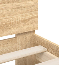 Bettgestell mit Kopfteil LED-Beleuchtung Sonoma-Eiche 140x200cm