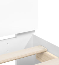 Bettgestell mit Kopfteil LED-Beleuchtung Weiß 120x200 cm