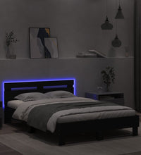 Bett mit LED-Beleuchtung ohne Matratze Schwarz 120x200 cm