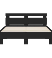 Bett mit LED-Beleuchtung ohne Matratze Schwarz 120x200 cm