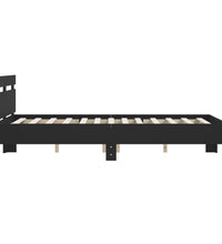 Bett mit LED-Beleuchtung ohne Matratze Schwarz 120x200 cm
