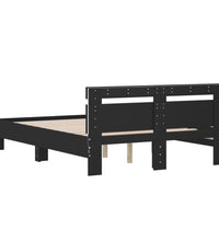 Bett mit LED-Beleuchtung ohne Matratze Schwarz 120x200 cm