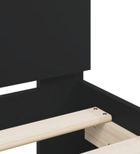 Bett mit LED-Beleuchtung ohne Matratze Schwarz 120x200 cm