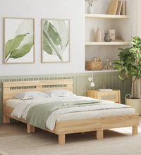 Bettgestell mit Kopfteil LED-Beleuchtung Sonoma-Eiche 120x200cm