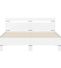 Bettgestell mit Kopfteil LED-Beleuchtung Weiß 140x190 cm