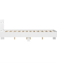 Bettgestell mit Kopfteil LED-Beleuchtung Weiß 120x190 cm