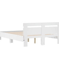 Bettgestell mit Kopfteil LED-Beleuchtung Weiß 120x190 cm