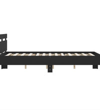 Bettgestell mit Kopfteil LED-Beleuchtung Schwarz 120x190 cm