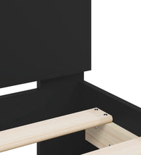 Bettgestell mit Kopfteil LED-Beleuchtung Schwarz 120x190 cm