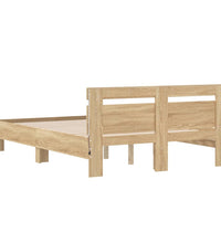 Bettgestell mit Kopfteil LED-Beleuchtung Sonoma-Eiche 120x190cm