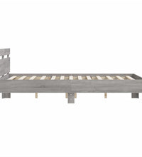 Bettgestell mit Kopfteil LED-Beleuchtung Grau Sonoma 120x190 cm