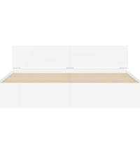 Bettgestell mit Kopfteil und LED-Beleuchtung Weiß 200x200 cm