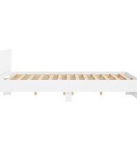 Bettgestell mit Kopfteil und LED-Beleuchtung Weiß 200x200 cm