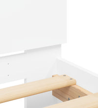 Bettgestell mit Kopfteil und LED-Beleuchtung Weiß 200x200 cm