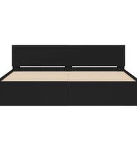 Bettgestell mit Kopfteil und LED-Beleuchtung Schwarz 200x200 cm