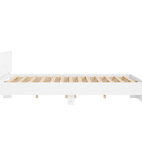 Bettgestell mit Kopfteil und LED-Beleuchtung Weiß 180x200 cm