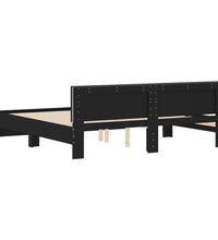 Bettgestell mit Kopfteil und LED-Beleuchtung Schwarz 180x200 cm