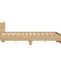 Bettgestell mit Kopfteil und LED-Beleuchtung Sonoma-Eiche