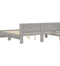 Bettgestell mit Kopfteil und LED-Beleuchtung Grau Sonoma
