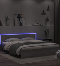 Bettgestell mit Kopfteil und LED-Beleuchtung Grau Sonoma