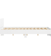 Bettgestell mit Kopfteil und LED-Beleuchtung Weiß 160x200 cm