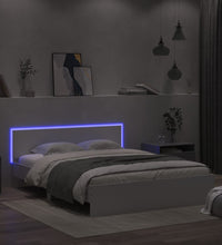 Bettgestell mit Kopfteil und LED-Beleuchtung Weiß 160x200 cm