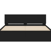 Bettgestell mit Kopfteil und LED-Beleuchtung Schwarz 160x200 cm