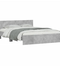 Bettgestell mit Kopfteil und LED-Beleuchtung Betongrau