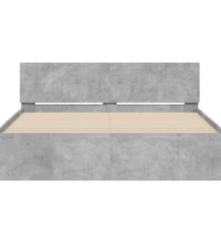 Bettgestell mit Kopfteil und LED-Beleuchtung Betongrau