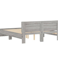 Bettgestell mit Kopfteil und LED-Beleuchtung Grau Sonoma