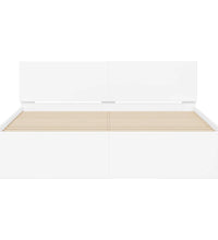 Bettgestell mit Kopfteil und LED-Beleuchtung Weiß 150x200 cm