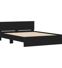 Bettgestell mit LED ohne Matratze Schwarz 150x200 cm