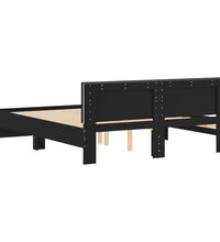 Bettgestell mit LED ohne Matratze Schwarz 150x200 cm