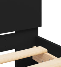 Bettgestell mit LED ohne Matratze Schwarz 150x200 cm