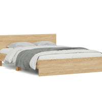 Bettgestell mit Kopfteil LED-Beleuchtung Sonoma-Eiche 150x200cm