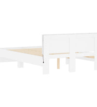 Bettgestell mit Kopfteil LED-Beleuchtung Weiß 135x190 cm