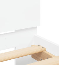 Bettgestell mit Kopfteil LED-Beleuchtung Weiß 135x190 cm