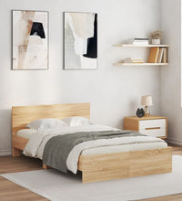 Bettgestell mit Kopfteil LED-Beleuchtung Sonoma-Eiche 135x190cm