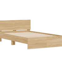 Bettgestell mit Kopfteil LED-Beleuchtung Sonoma-Eiche 135x190cm