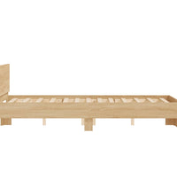 Bettgestell mit Kopfteil LED-Beleuchtung Sonoma-Eiche 135x190cm
