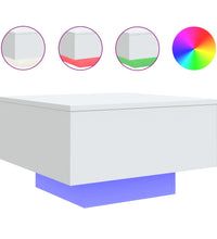 Couchtisch mit LED-Leuchten Weiß 55x55x31 cm