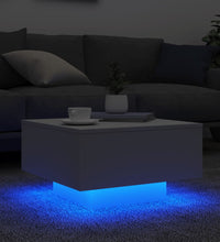 Couchtisch mit LED-Leuchten Weiß 55x55x31 cm