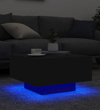 Couchtisch mit LED-Leuchten Schwarz 55x55x31 cm