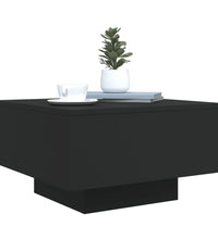 Couchtisch mit LED-Leuchten Schwarz 55x55x31 cm