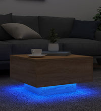 Couchtisch mit LED-Leuchten Sonoma-Eiche 55x55x31 cm