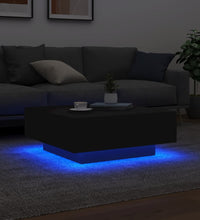 Couchtisch mit LED-Leuchten Schwarz 80x80x31 cm